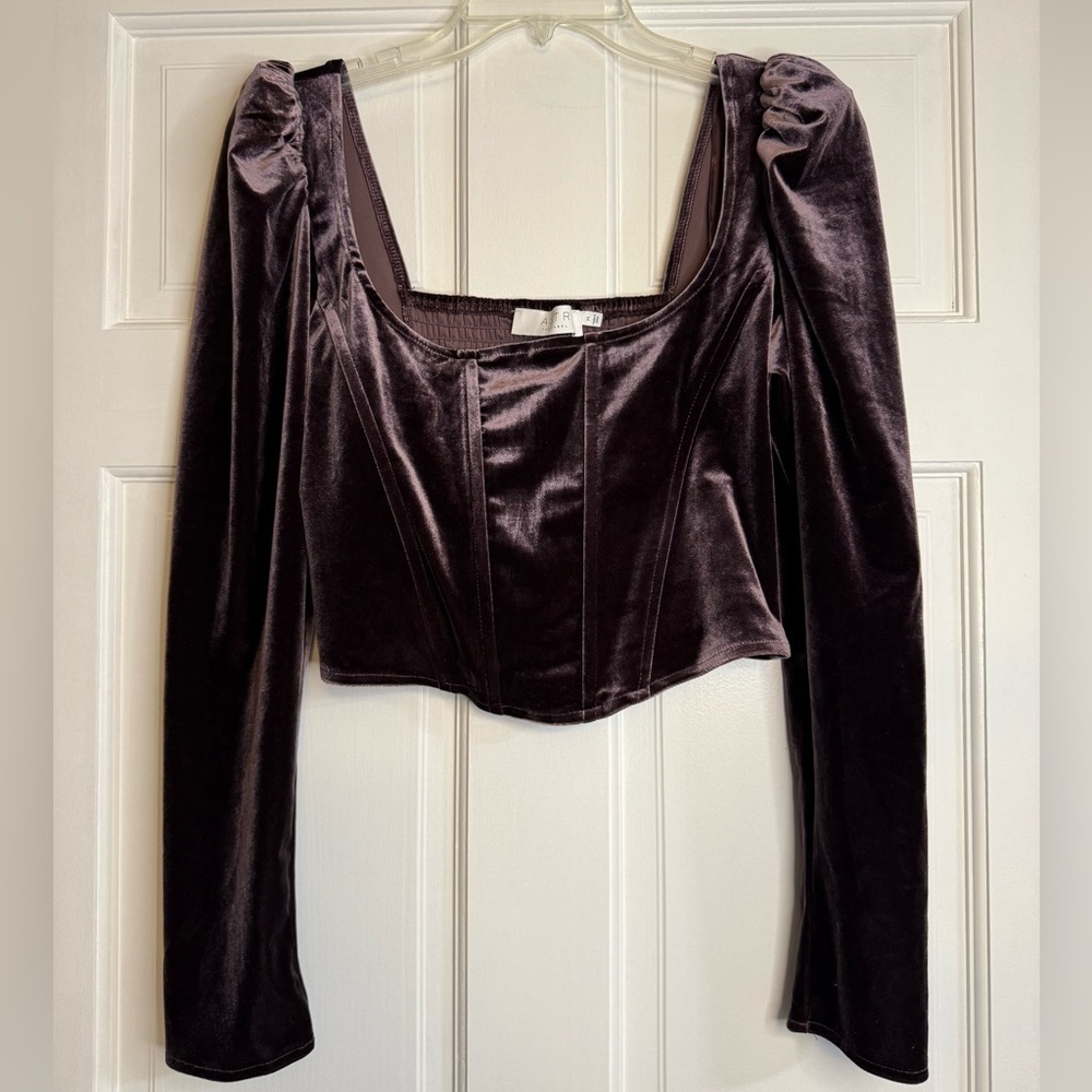 Anthropologie ASTR the Label Ashbury Velvet Top